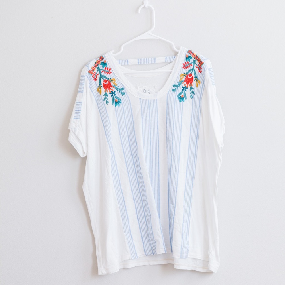 Johnny Was Striped Tee Small